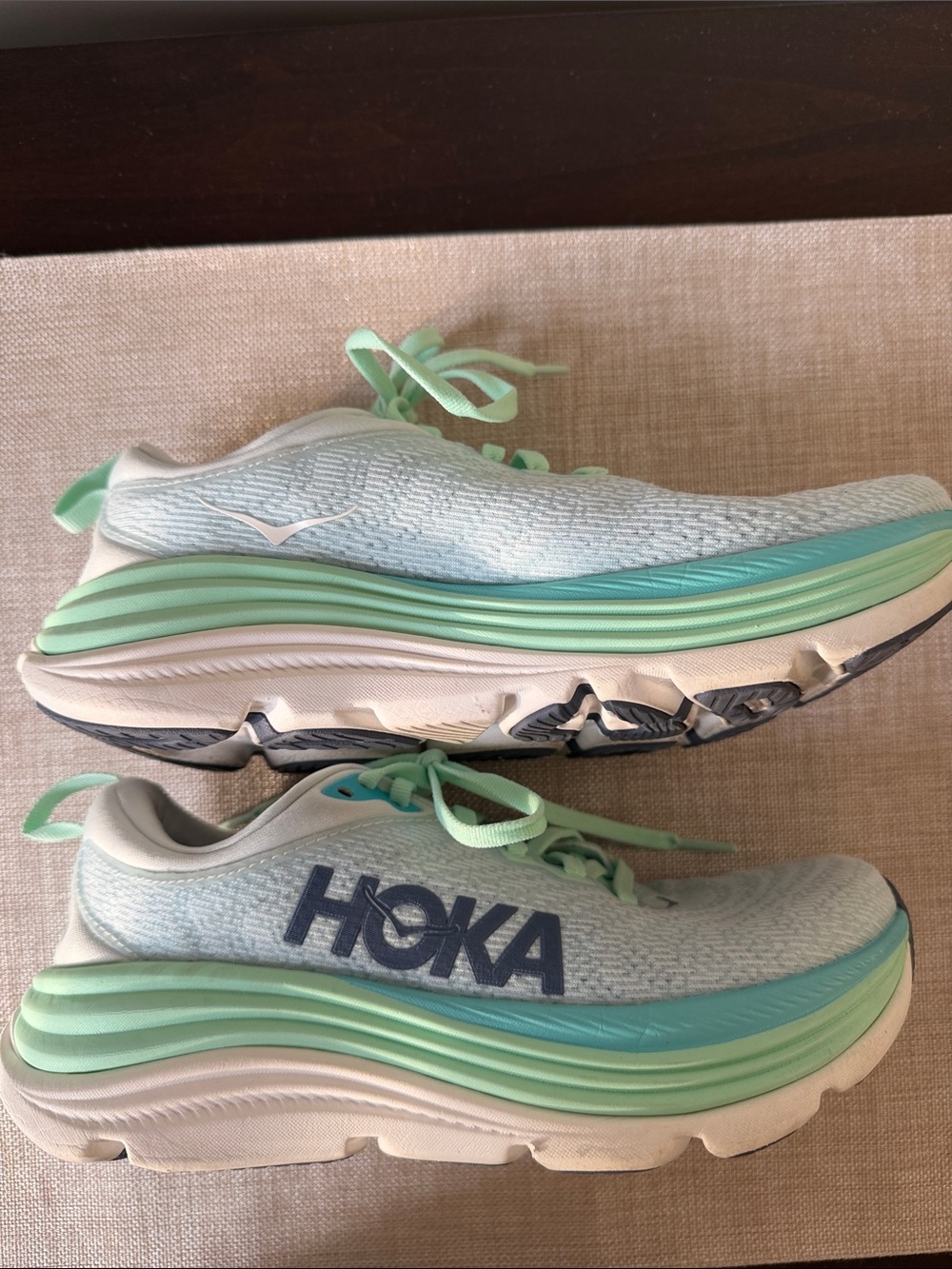 Hoka Mint and Teal Performance Running Shoes - Picture 8 of 9